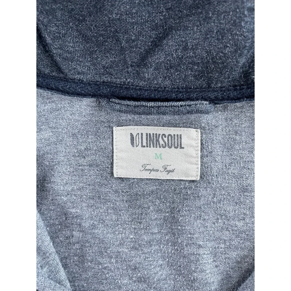 Linksoul Mens Medium Quarter Zip Pullover Charcoal Gray Long Sleeve Golf Sweater